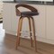 Armen Living Sonia 26" Counter Height Swivel Brown Faux Leather and Walnut Wood Bar Stool LCSOBABRWA26 - alternate 2